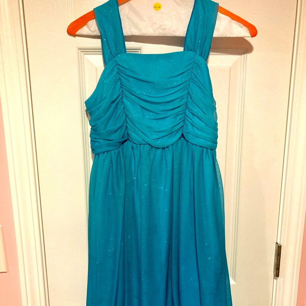 Pretty little girls blue dress with tie back